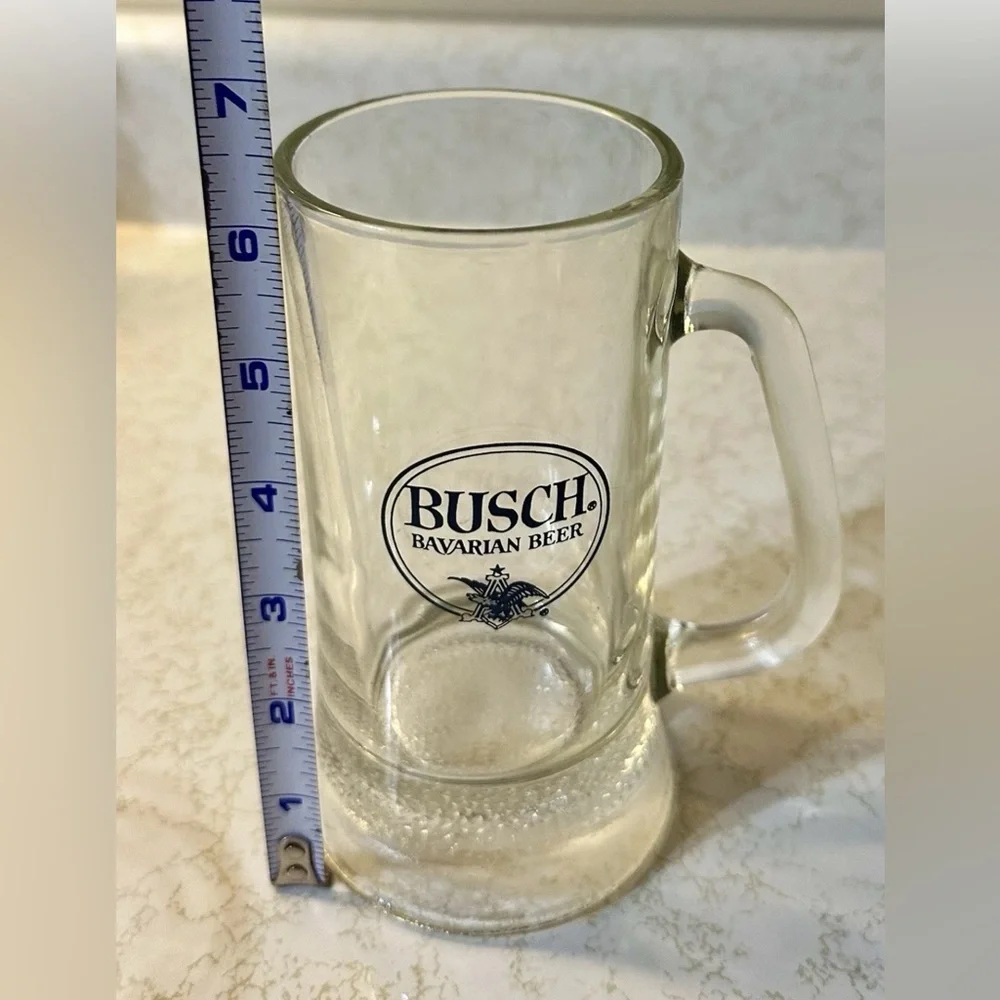 VINTAGE 1960s/70s Busch Bavarian Beer Heavy Glass Mug - Rare Eagle Logo